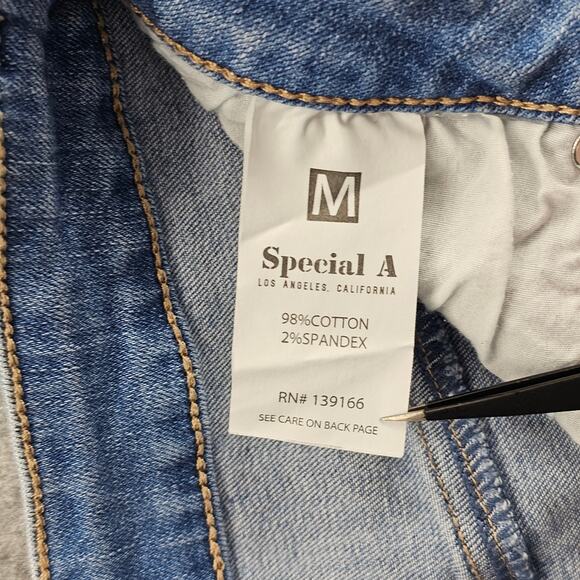 Womens Denim Shorts 26 inch Special A Los Angeles Cutoff Exposed Pockets - Picture 10 of 11